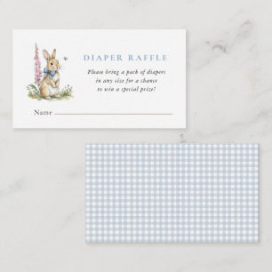 Mooie konijn Baby boy shower luier raffle Informatiekaartje