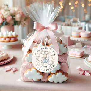 Mooie Konijn Baby Shower Bedank Cadeautje Ronde Sticker