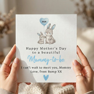 Mooie Konijn Moederdagkaart voor aanstaande Mummy Kaart