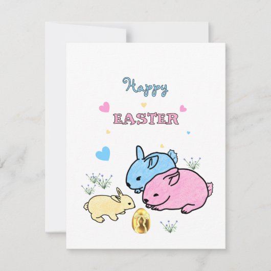 Mooie konijnen feestdagenkaart (Voorkant)