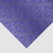 Mooie Koninklijk Blauwe Elegante Damast Patroon Tissuepapier (Detail)