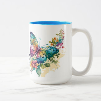 Mooie kop van een drankje in vlinderkleur