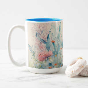 Mooie kop van een drankje in vlinderkleur