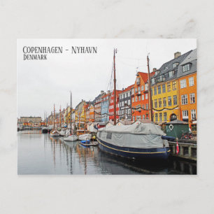 Mooie Kopenhagen/Nyhavn/Denemarken Ansichtkaart! Briefkaart