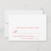 Mooie Koraal en Witte Reactie RSVP Kaartje (Achterkant)