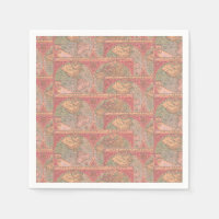 Mooie Koraal Vintage Latijns Wereldkaart Decoupage
