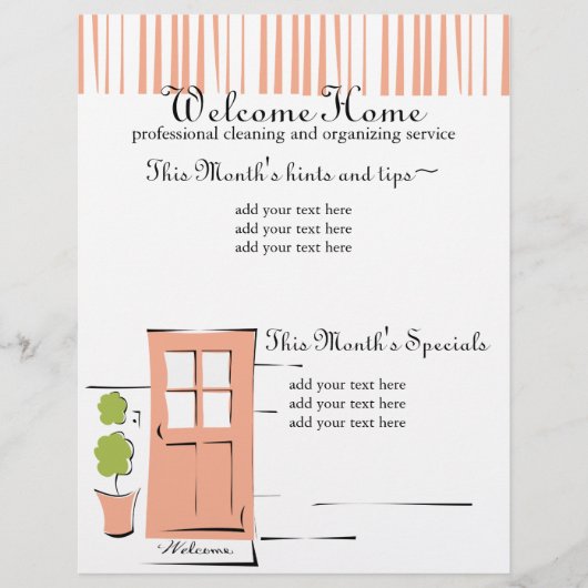 Mooie Koraalrode Deur Flyer (Voorkant)