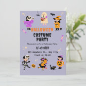 Mooie kostuum Halloween-feest uitnodiging (Staand voorkant)