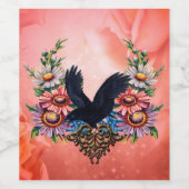 Mooie kraai wijn etiket (Enkel label)