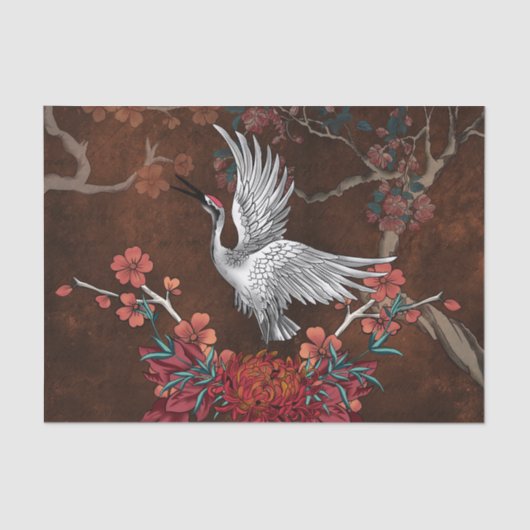 Mooie kraan tissuepapier (Voorkant)