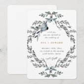 Mooie Krans Calligrafie bruiloft Kaart (Voorkant / Achterkant)