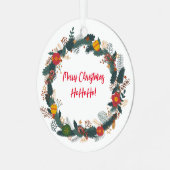 mooie krans kerstversiering metalen ornament (Voorkant links)