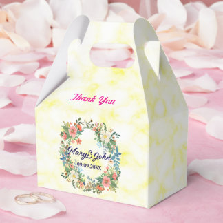 Mooie krans roze romantische bruiloft bedankdoosjes