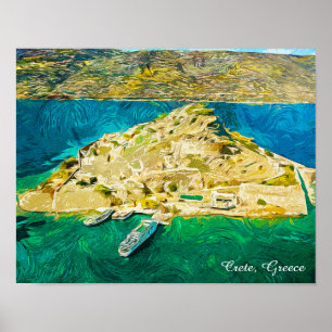 Mooie Kreta Griekenland Landschap Olieverf Poster