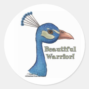 Mooie krijger ronde sticker