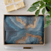 Mooie kristal geode agaat in blauwe crème en gaan tissuepapier (Geschenk)