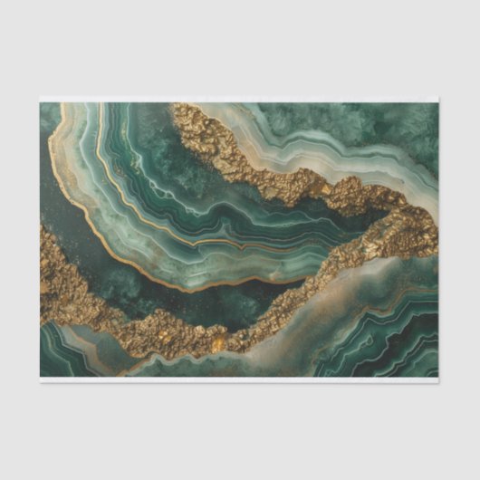 Mooie kristallen geode agaat in groen en goud tissuepapier (Voorkant)