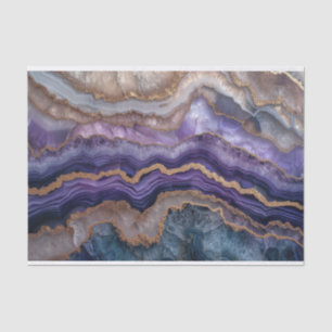 Mooie kristallen geode agaat in paarse en gouden tissuepapier