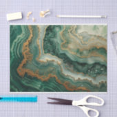 Mooie kristallen geode in groene malachiettinten tissuepapier (Craft)