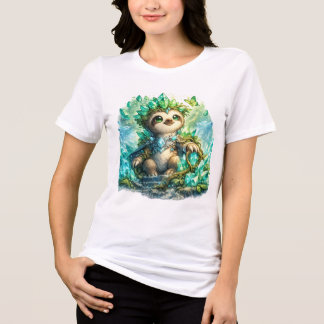 Mooie Kristallen Luiaard Dames T-Shirt | Kawaii Fa