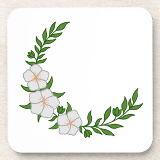 Mooie kroon halvemaan van witte bloemen bier onderzetter
