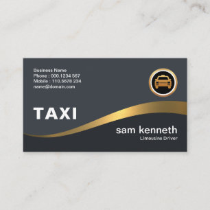 Mooie krullende Faux Gold Wave Elegant Grey Taxi Visitekaartje