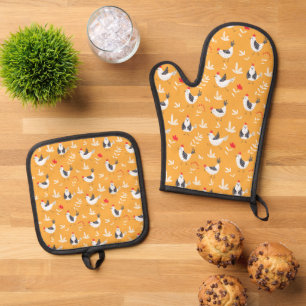 Mooie Kuikens Ovenwant & Pannenlap Set