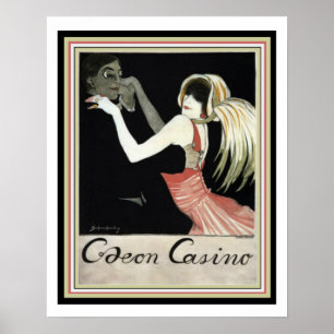 Mooie kunst Deco Vintage en Poster Caeon Casino