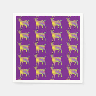 Mooie Kunstzinnige Geit Kleurrijk Grappig Boerderi Servetten