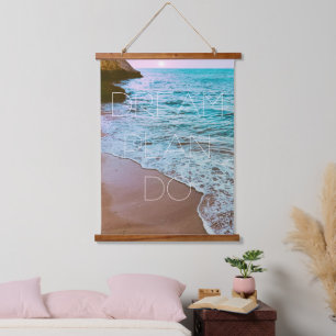 Mooie kust strand zonsondergang hangend wandkleed