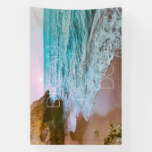 Mooie kust strand zonsondergang spandoek (Verticaal)