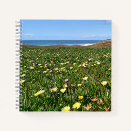 Mooie Kustbloemen / Oceaan Uitzicht foto Notitieboek