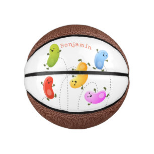 Mooie kwallen springen cartoon illustratie basketbal