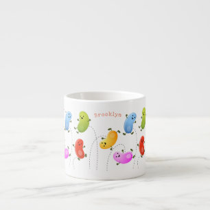 Mooie kwallen springen cartoon illustratie espresso kop