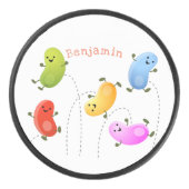 Mooie kwallen springen cartoon illustratie hockey puck (Voorkant)