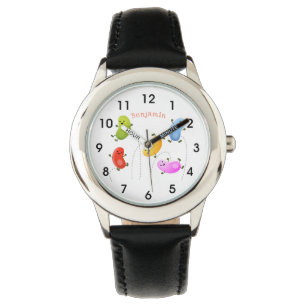 Mooie kwallen springen cartoon illustratie horloge