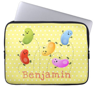 Mooie kwallen springen cartoon illustratie laptop sleeve