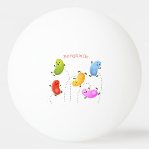 Mooie kwallen springen cartoon illustratie pingpongballen