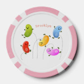 Mooie kwallen springen cartoon illustratie poker chips (Achterkant)