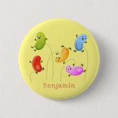 Mooie kwallen springen cartoon illustratie ronde button 5,7 cm (Voorkant)