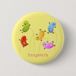 Mooie kwallen springen cartoon illustratie ronde button 5,7 cm