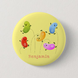 Mooie kwallen springen cartoon illustratie ronde button 5,7 cm