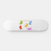 Mooie kwallen springen cartoon illustratie skateboard (Horizontaal)