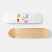 Mooie kwallen springen cartoon illustratie skateboard (Horizontaal)