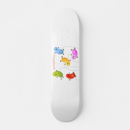 Mooie kwallen springen cartoon illustratie skateboard (Voorkant)
