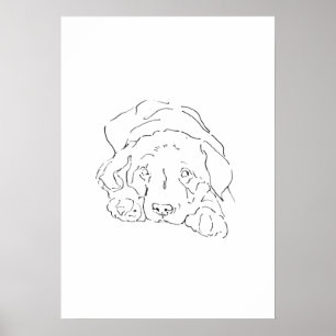 Mooie Labrardor Retriever Muurkunst, Poster Tekeni