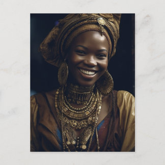 Mooie lachende Afrikaanse vrouw Briefkaart