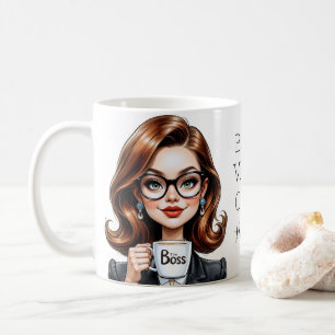 Mooie Lady Boss met een bril Koffiemok