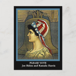 Mooie  Lady Liberty Pro Biden en Harris Briefkaart