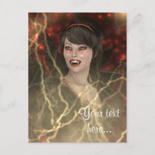Mooie Lady Vamp Perfecte Halloween Heks Stijl Briefkaart